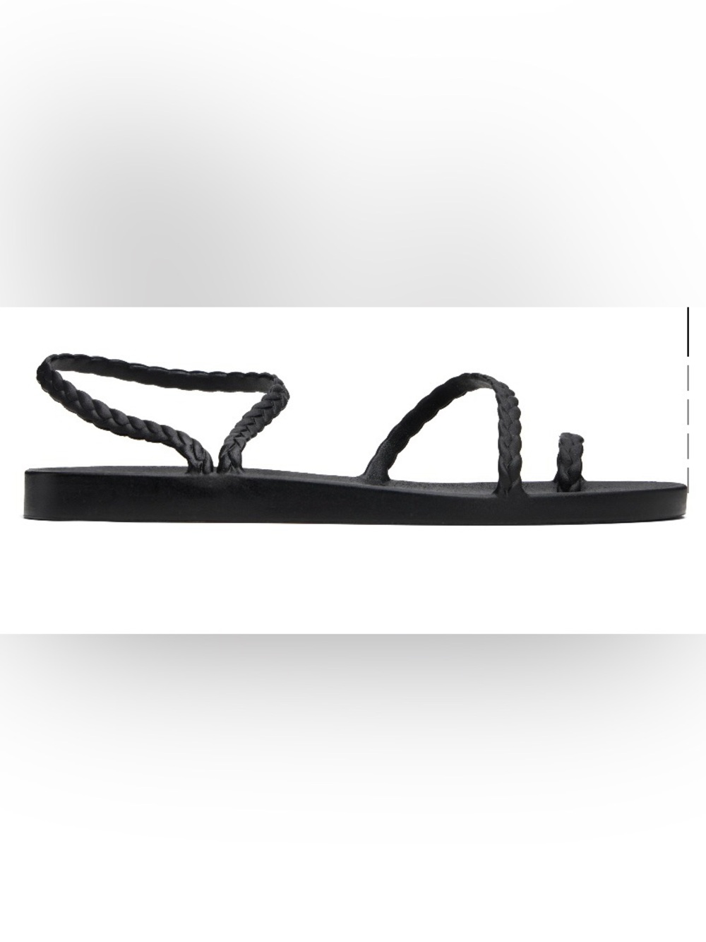 Ancient Greek Sandals Black Braided Toe and Ankle Slide/black Eleftheria sandals